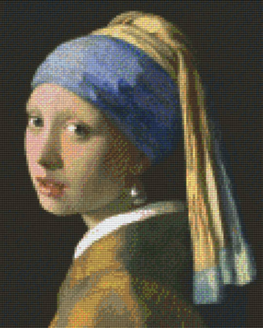 Girl With A Pearl Earrings Nine [9] Baseplates PixelHobby Mini- mosaic Art Kit